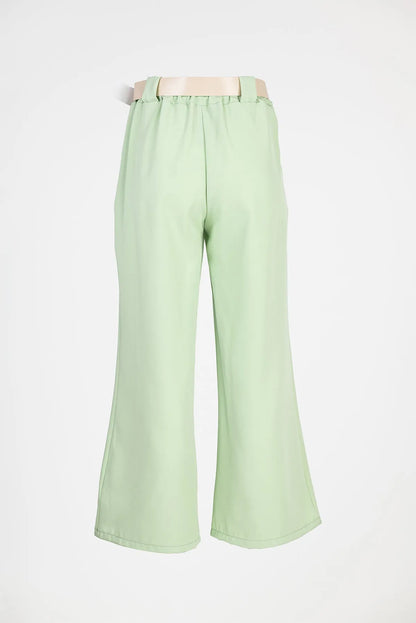 Дамски широк панталон - мента - Wide Leg