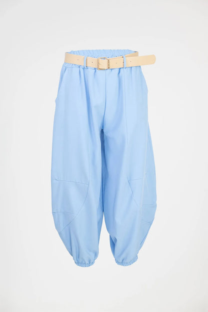 Дамски панталон тип харем с колан - Sky Puff