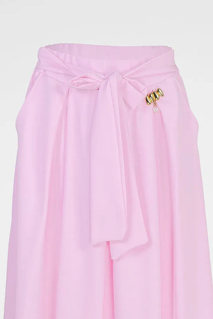 Дамска миди пола с панделка в розово - Pink Ribbon