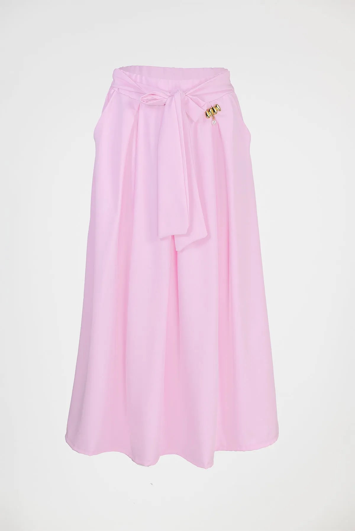Дамска миди пола с панделка в розово - Pink Ribbon