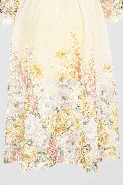 Дамска рокля от тенсел с флорален принт и колан - Flora Lumière