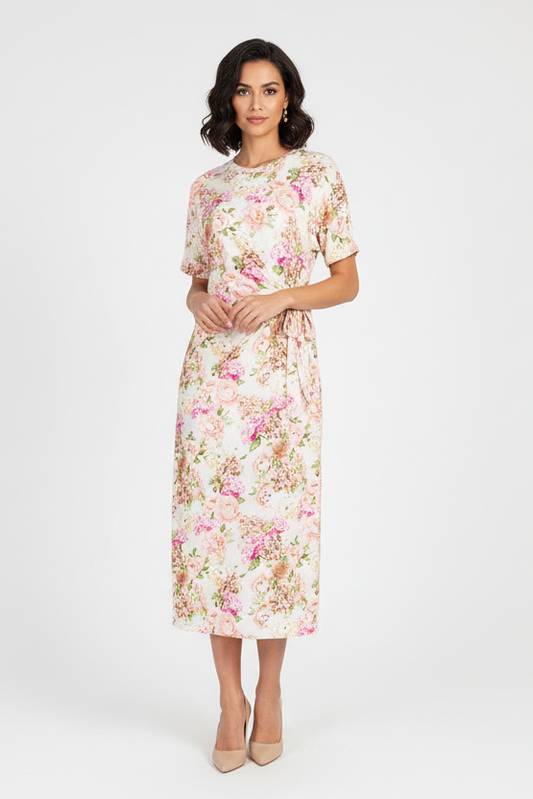 Дълга рокля с цепка отстрани – Pink Mood