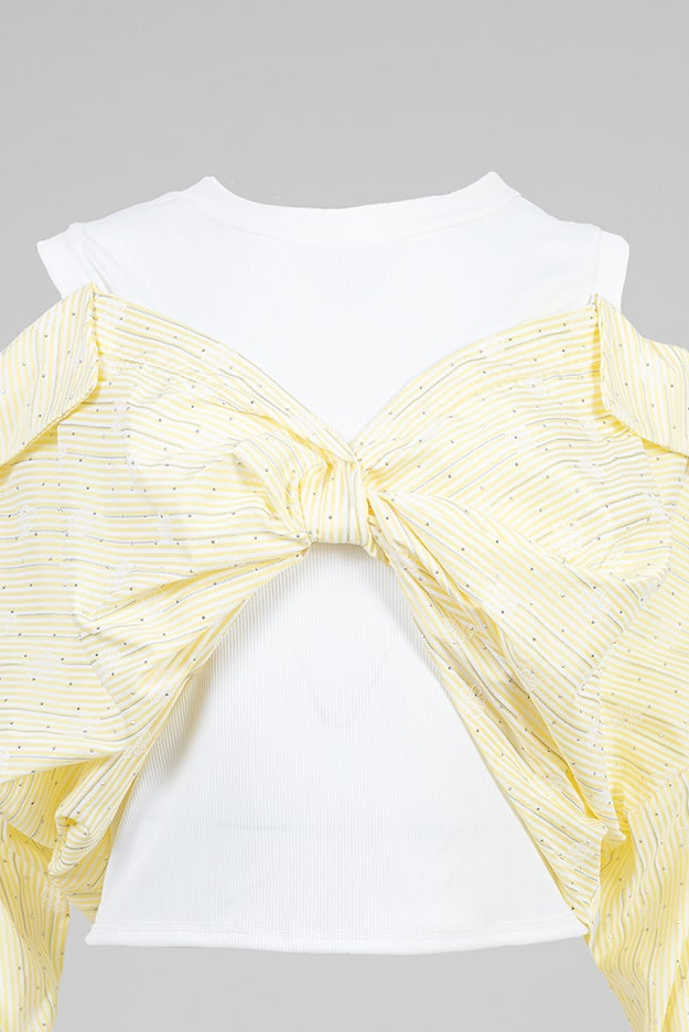Къс топ с паднали рамене - Sun Stripe