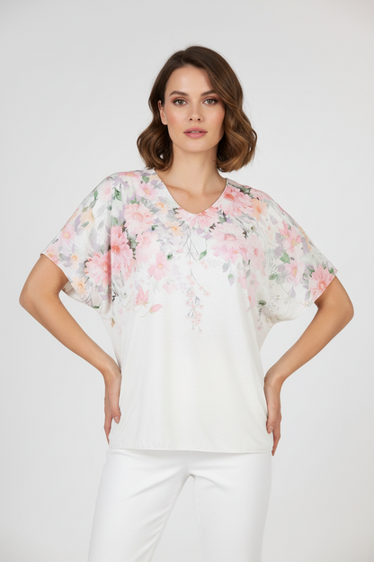 Дамска блуза с къс ръкав от фино плетиво - Blossom Air