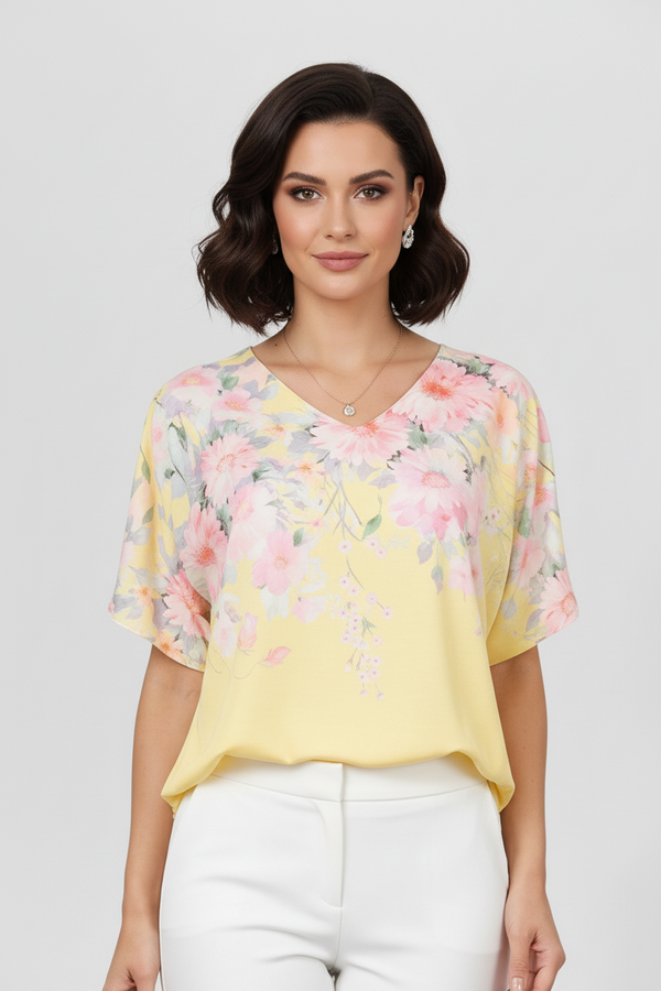 Дамска блуза с къс ръкав от фино плетиво - Blossom Air