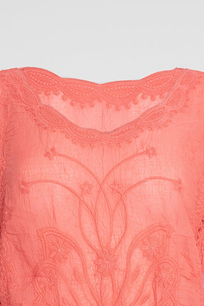 Дамска дантелена блуза с ластик в талията Coral Grace