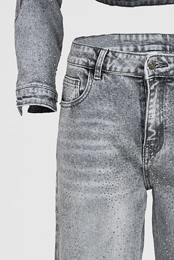 Дамски деним комплект с камъни Silver Spark