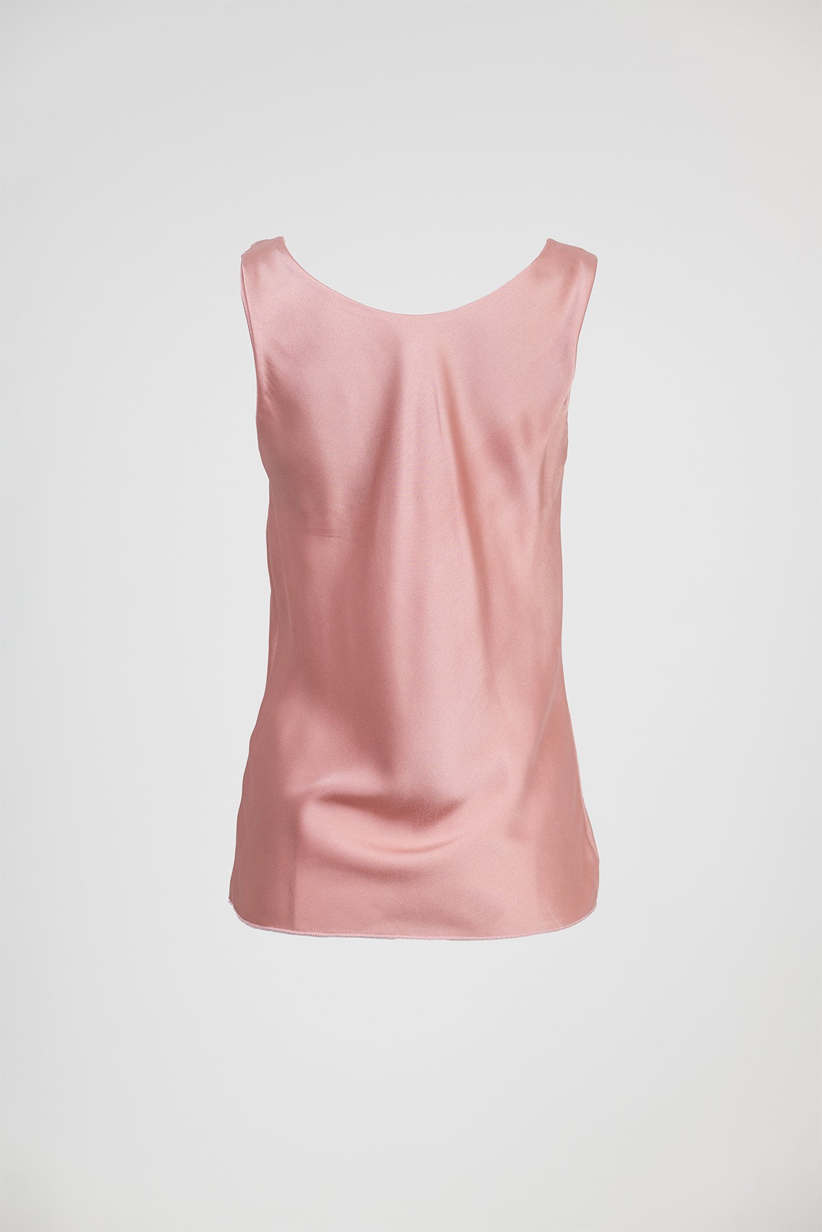 Пудра сатенен топ с падащо деколте и изчистена линия - Midnight Dream