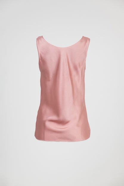 Пудра сатенен топ с падащо деколте и изчистена линия - Midnight Dream