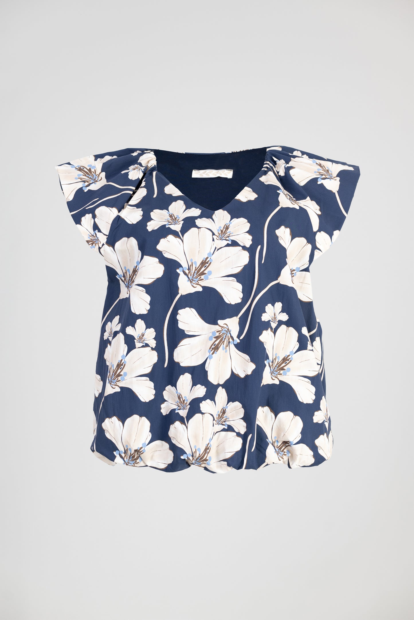 Дамска памучна блуза без ръкави в тъмносиньо - Noir Fleur