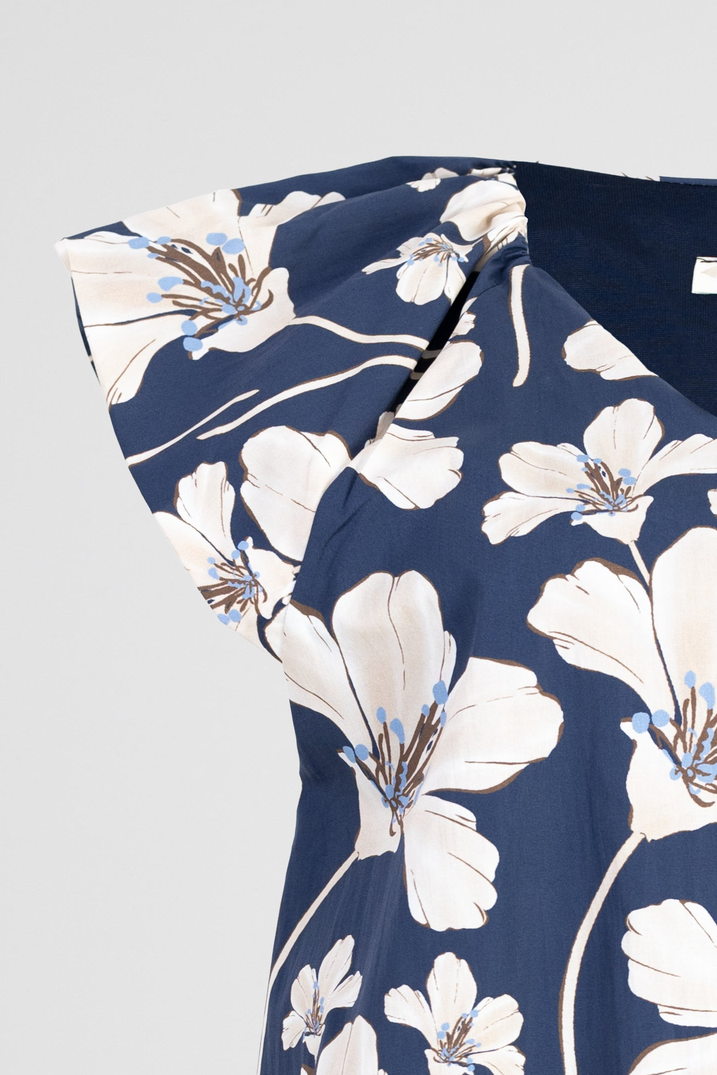 Дамска памучна блуза без ръкави в тъмносиньо - Noir Fleur