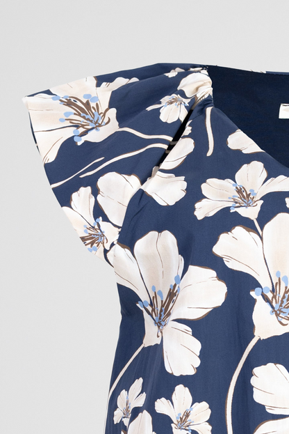 Дамска памучна блуза без ръкави в тъмносиньо - Noir Fleur