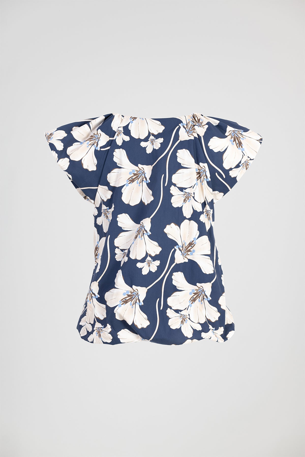 Дамска памучна блуза без ръкави в тъмносиньо - Noir Fleur