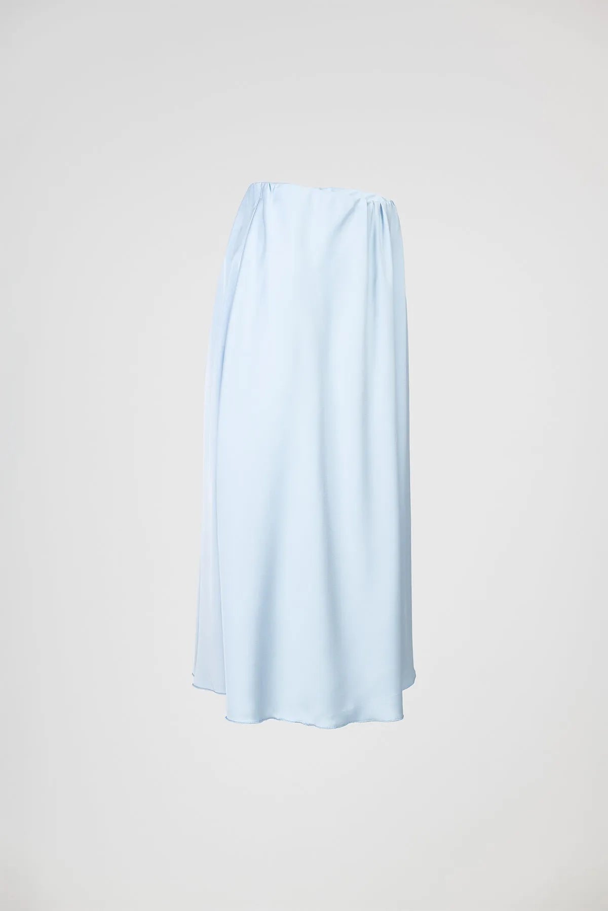 Дамска сатенена пола в светлосиньо с елегантна линия – Sky Flow