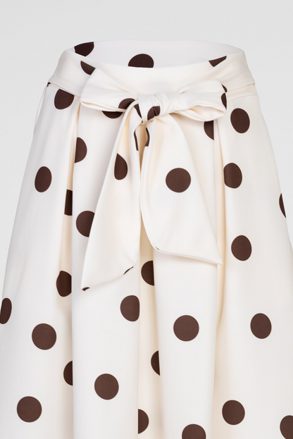 Екрю пола на кафеви точки с колан и странични джобове - Marina Dot