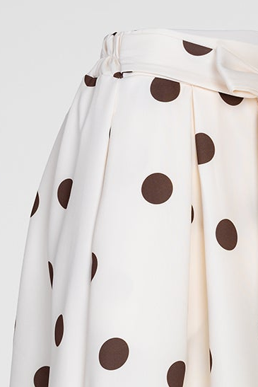 Екрю пола на кафеви точки с колан и странични джобове - Marina Dot