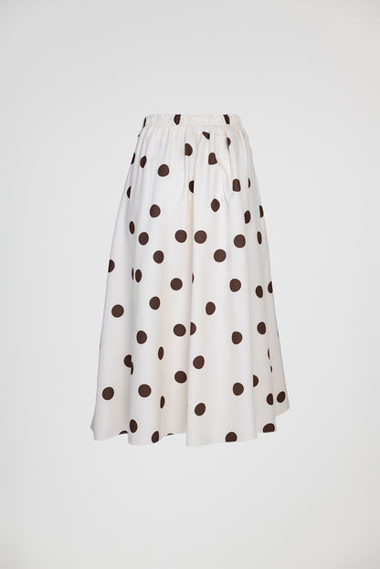 Екрю пола на кафеви точки с колан и странични джобове - Marina Dot