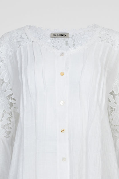 Дамска риза с дантелени ръкави и гръб - Soft Romance