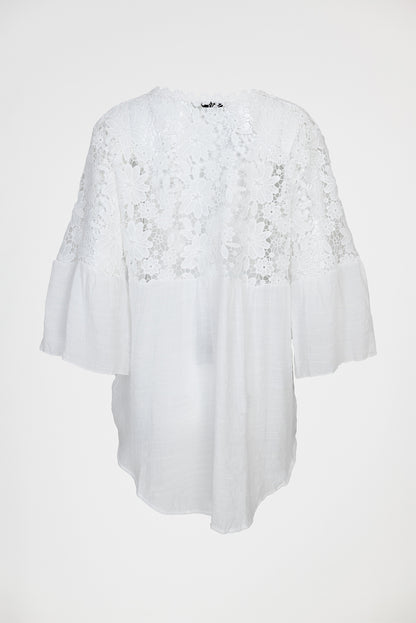 Дамска риза с дантелени ръкави и гръб - Soft Romance