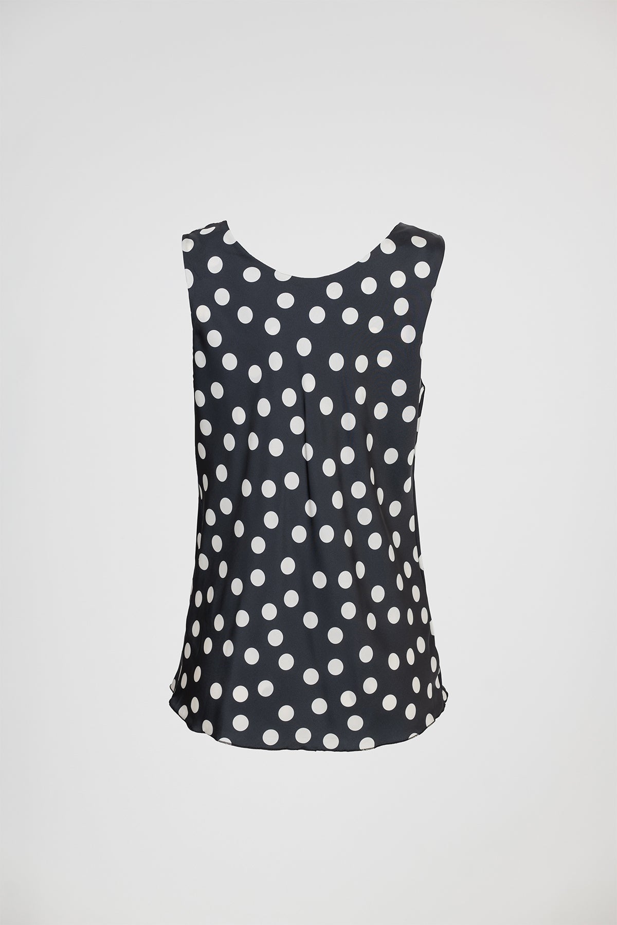 Сатенен дамски потник с гръцко деколте и принт на точки – Dotty