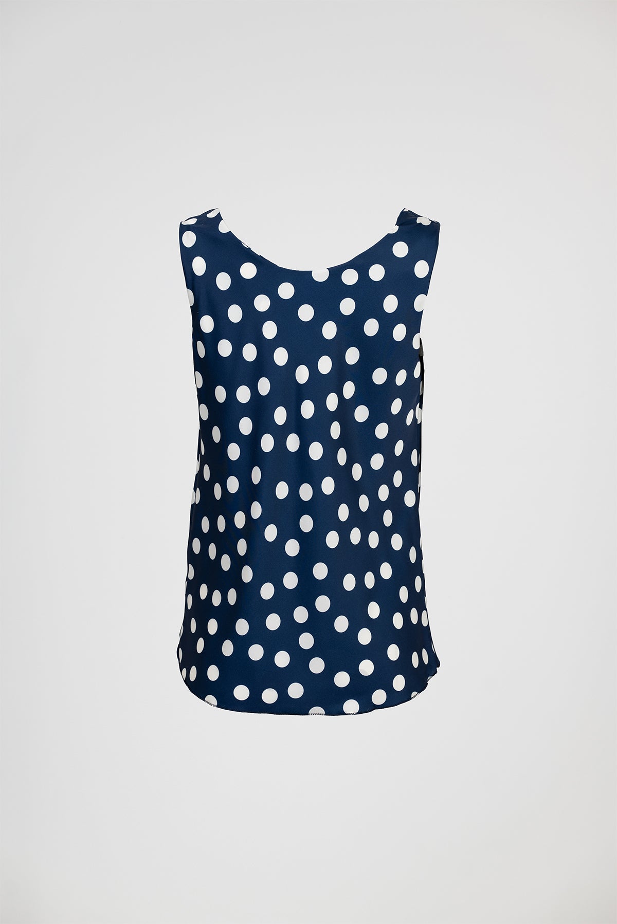 Сатенен дамски потник с гръцко деколте и принт на точки – Dotty