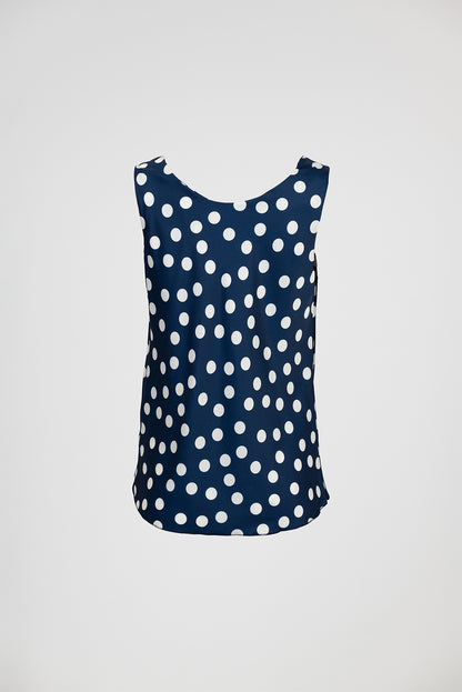 Сатенен дамски потник с гръцко деколте и принт на точки – Dotty