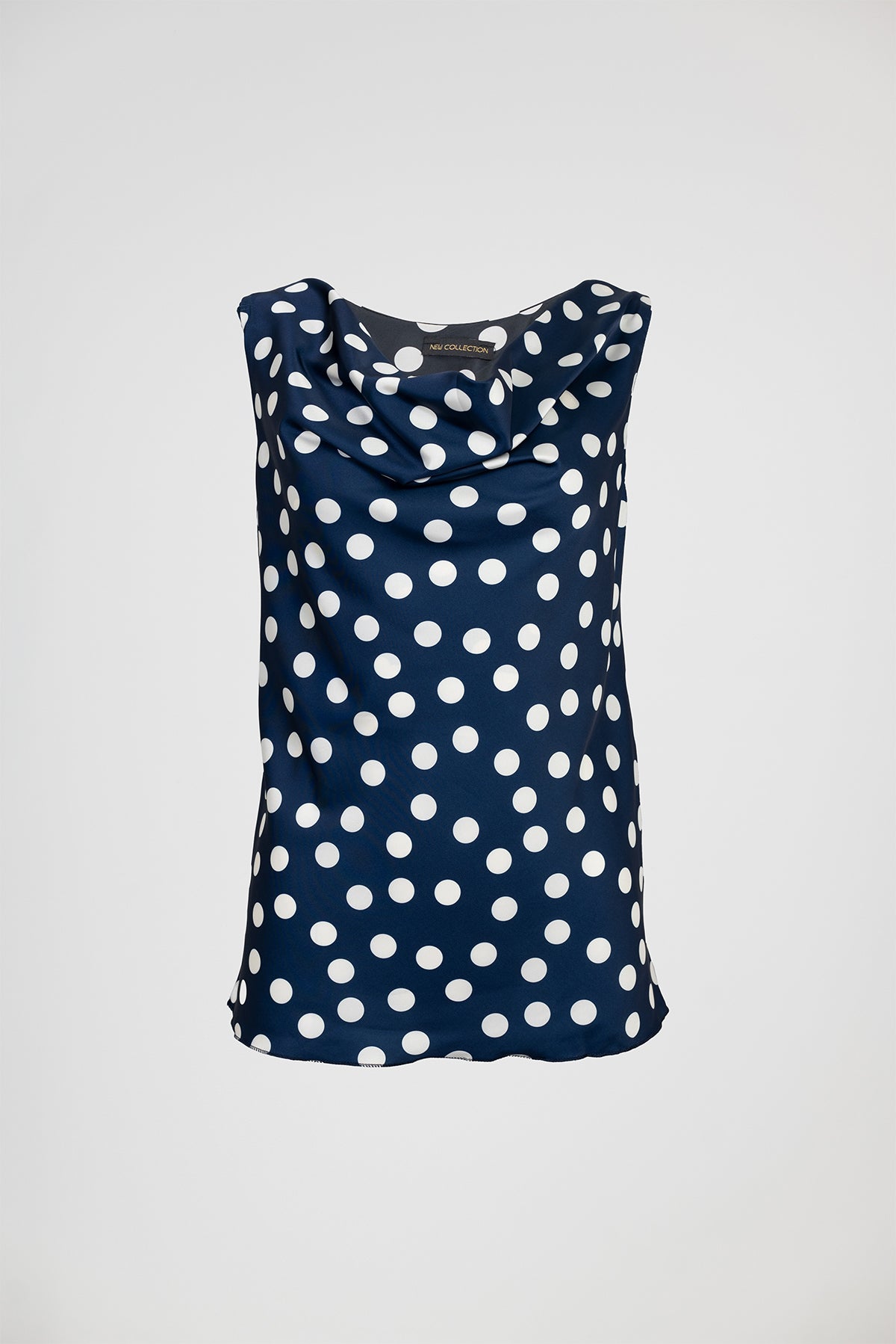 Сатенен дамски потник с гръцко деколте и принт на точки – Dotty