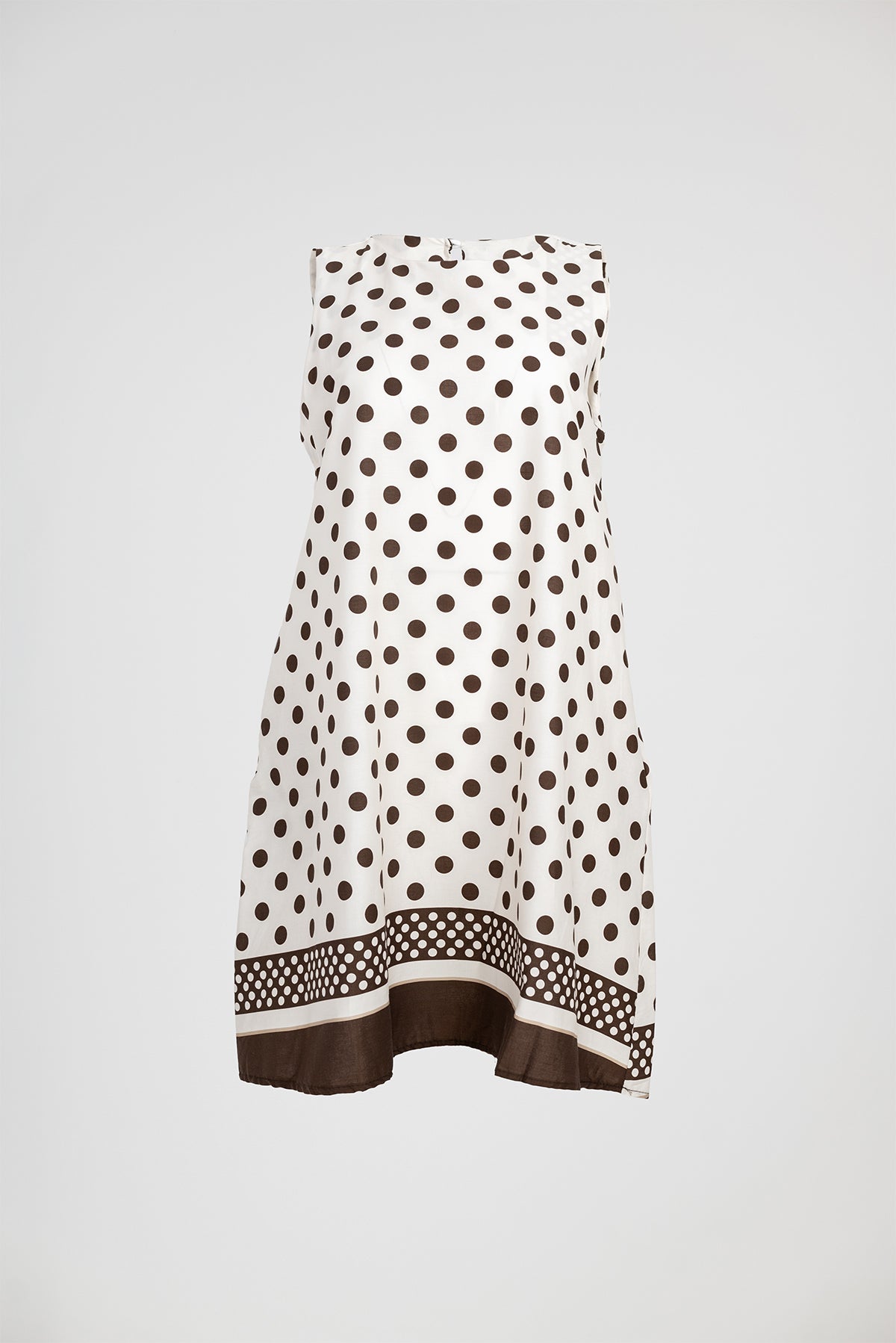 Дамска бeжова миди рокля на точки със скрити джобове – Beige Breeze