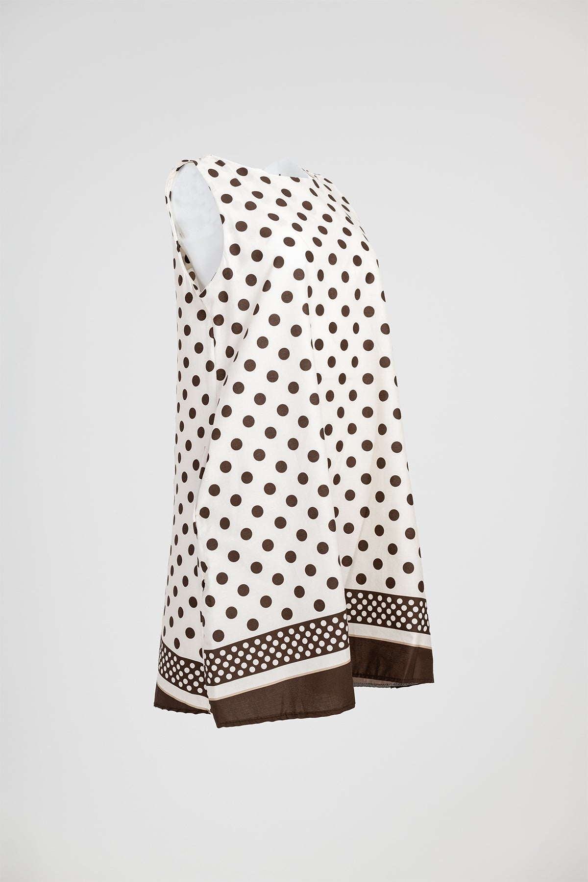 Дамска бeжова миди рокля на точки със скрити джобове – Beige Breeze