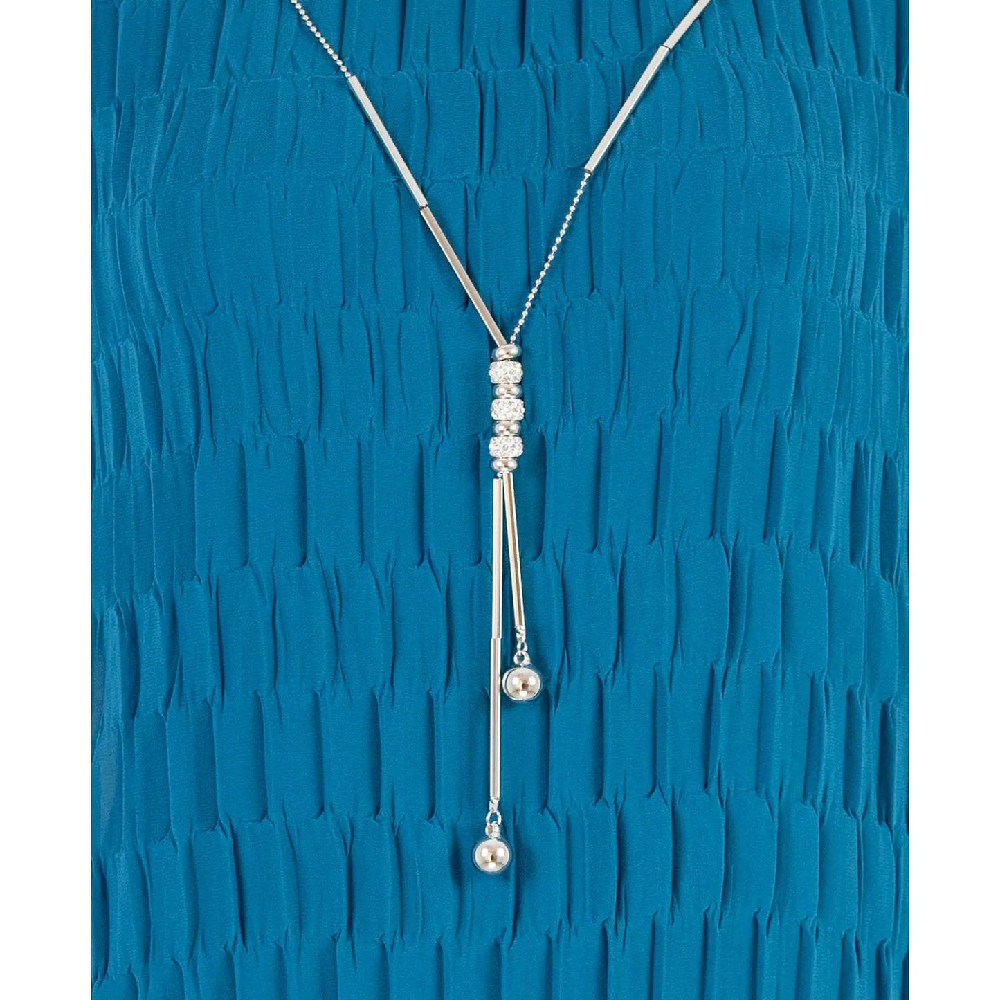 Дамска блуза в тюркоаз с релефна текстура | колекция есен-зима 6Sense