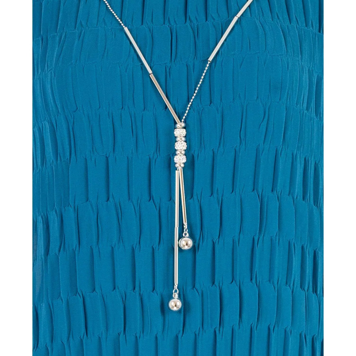 Дамска блуза в тюркоаз с релефна текстура | колекция есен-зима 6Sense