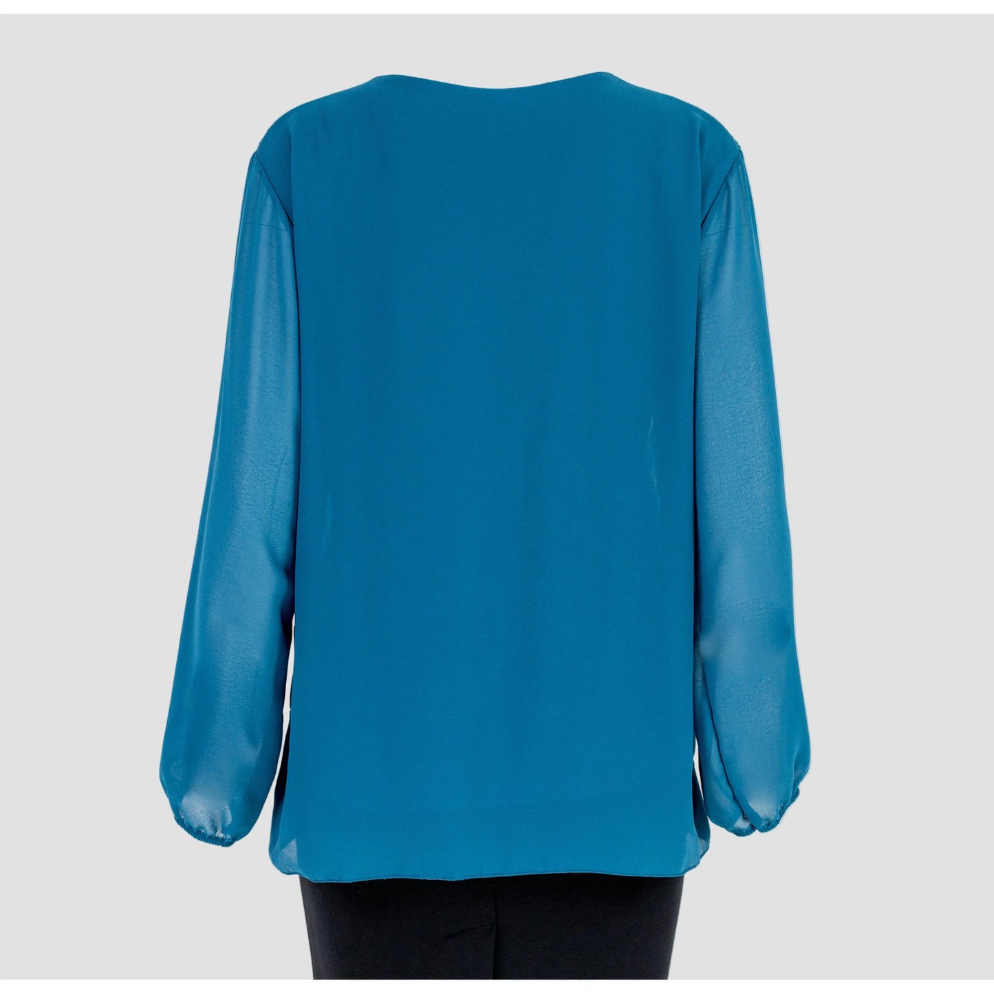 Дамска блуза в тюркоаз с релефна текстура | колекция есен-зима 6Sense