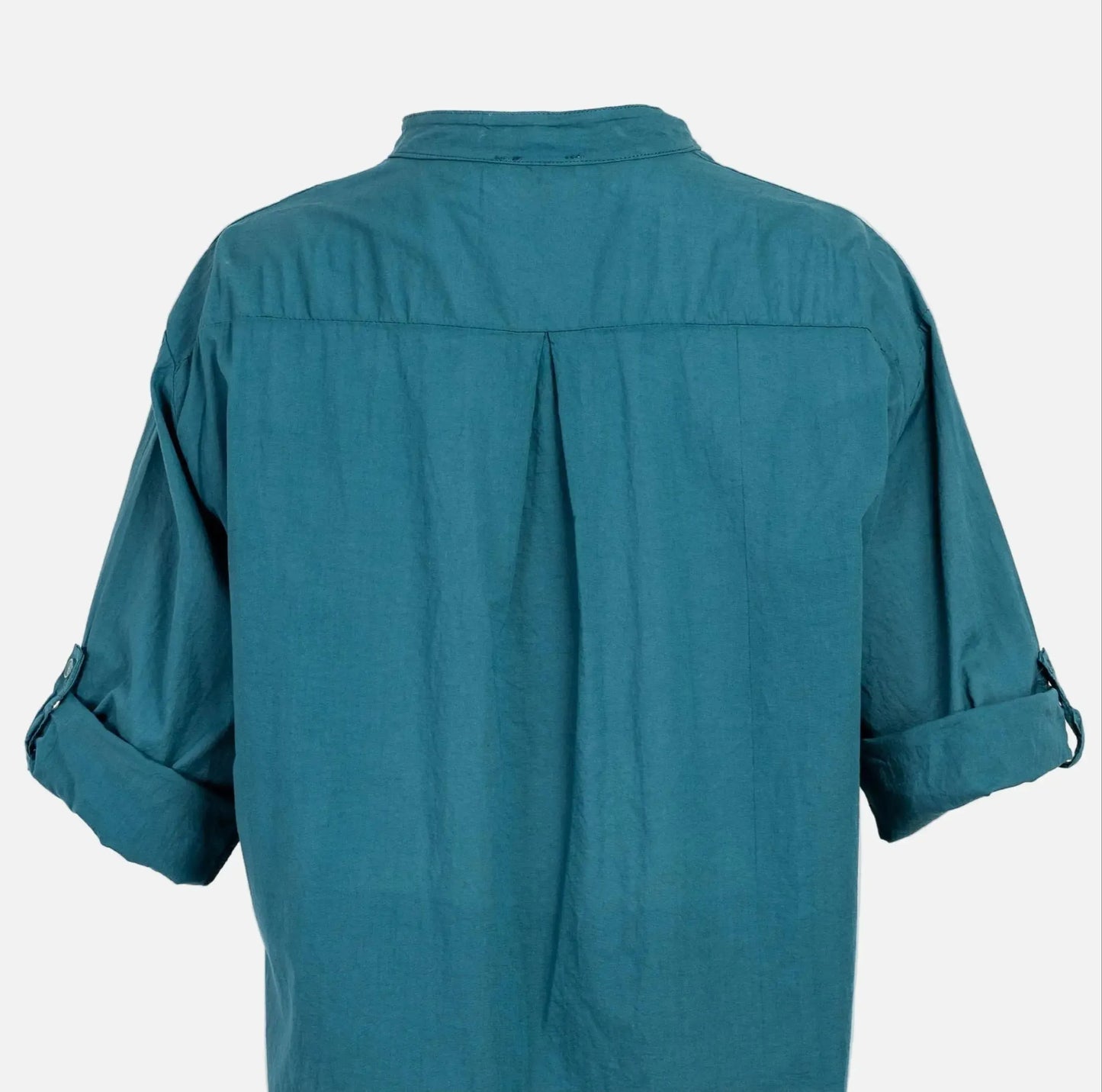 Дамска дълга риза 100% памук в тюркоазено синьо | колекция есен-зима 6Sense