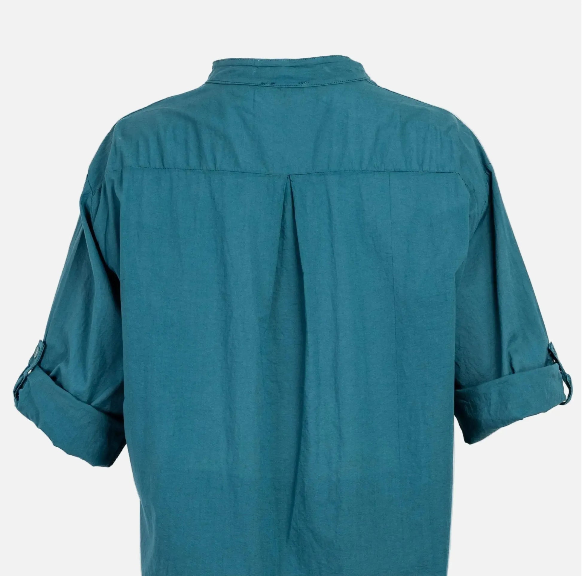 Дамска дълга риза 100% памук в тюркоазено синьо | колекция есен-зима 6Sense