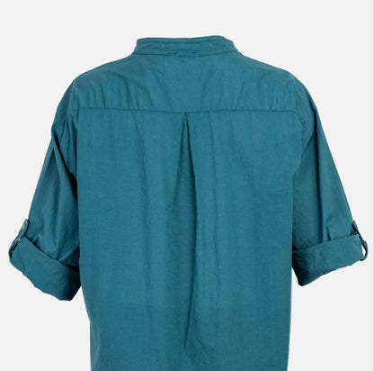 Дамска дълга риза 100% памук в тюркоазено синьо | колекция есен-зима 6Sense