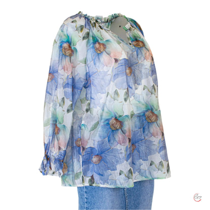 🌸 Ефирна дамска блуза с цветен принт – за нежен и романтичен стил 🌸