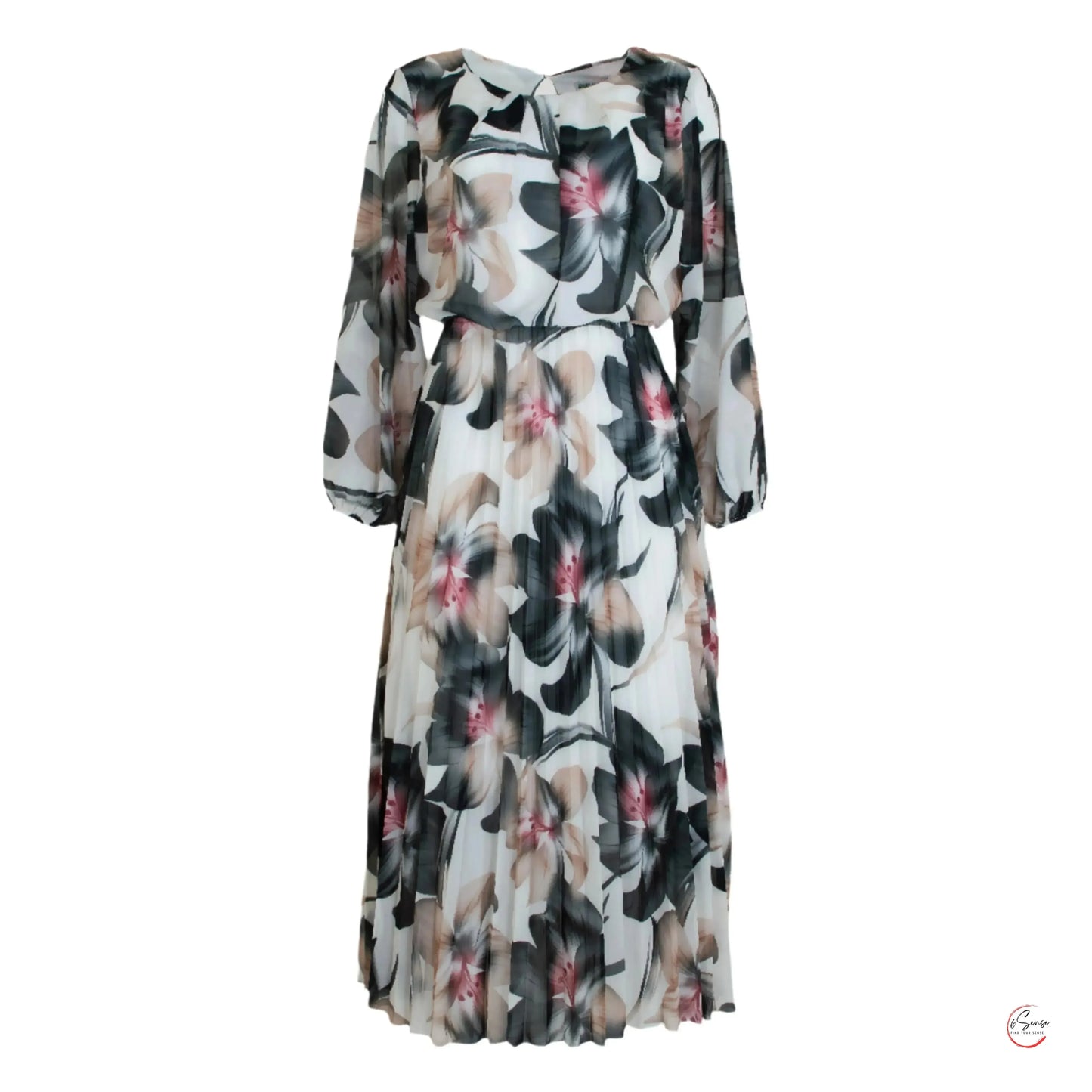 🌑 Рокля "Нощна орхидея" – елегантност в черно и розово