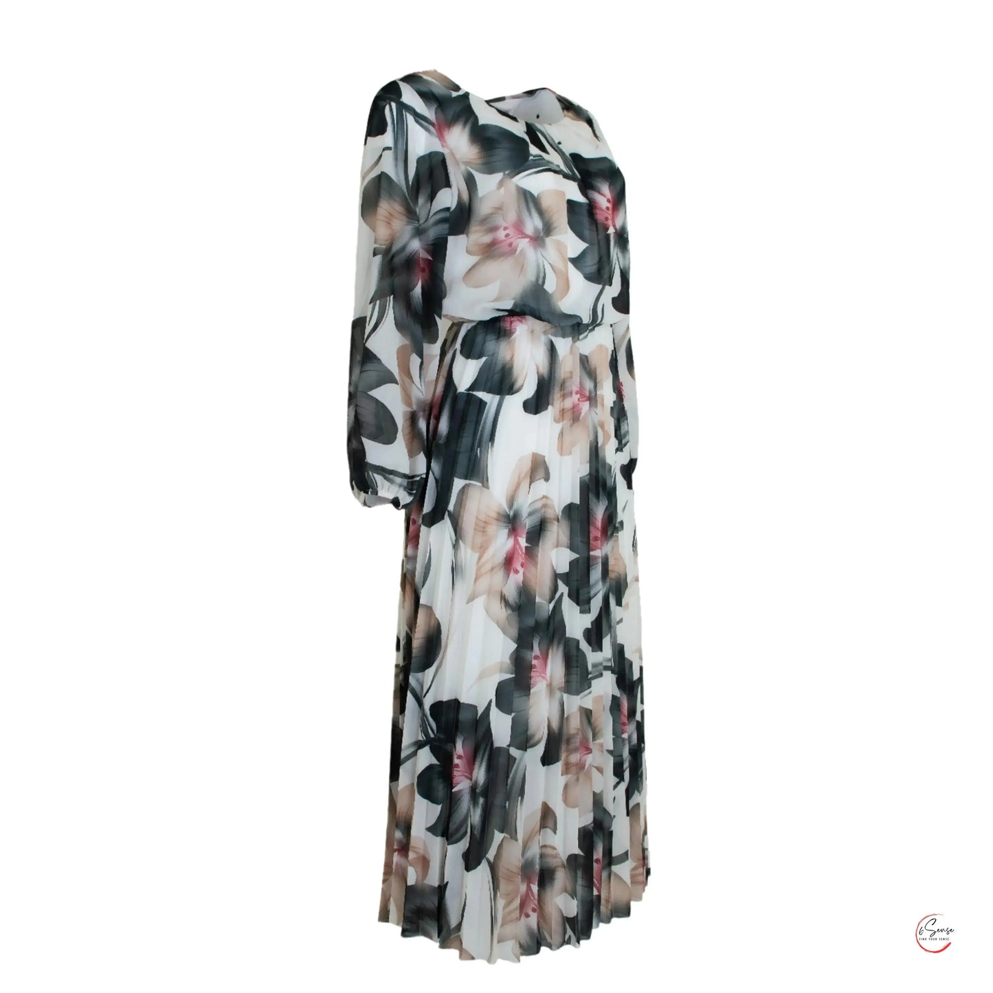 🌑 Рокля "Нощна орхидея" – елегантност в черно и розово