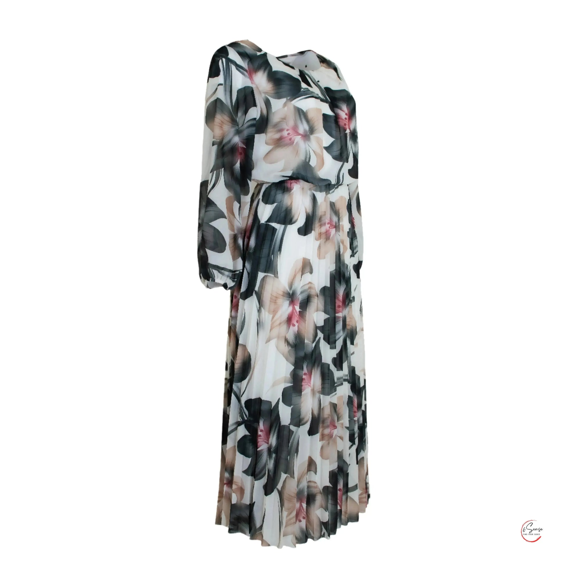 🌑 Рокля "Нощна орхидея" – елегантност в черно и розово