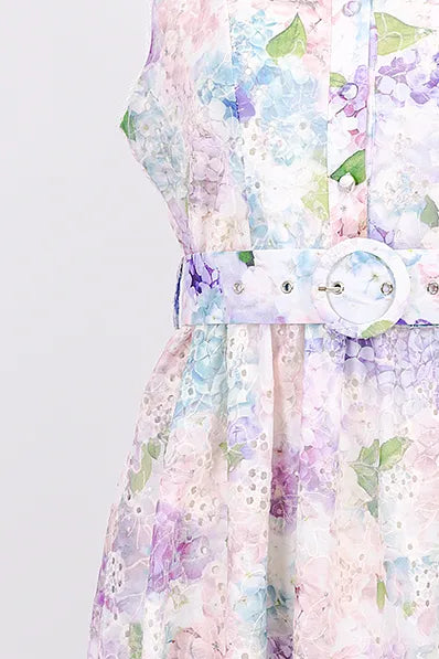 Дамска флорална рокля с рязана бродерия – Hydrangea Dream-рокли-6Sense