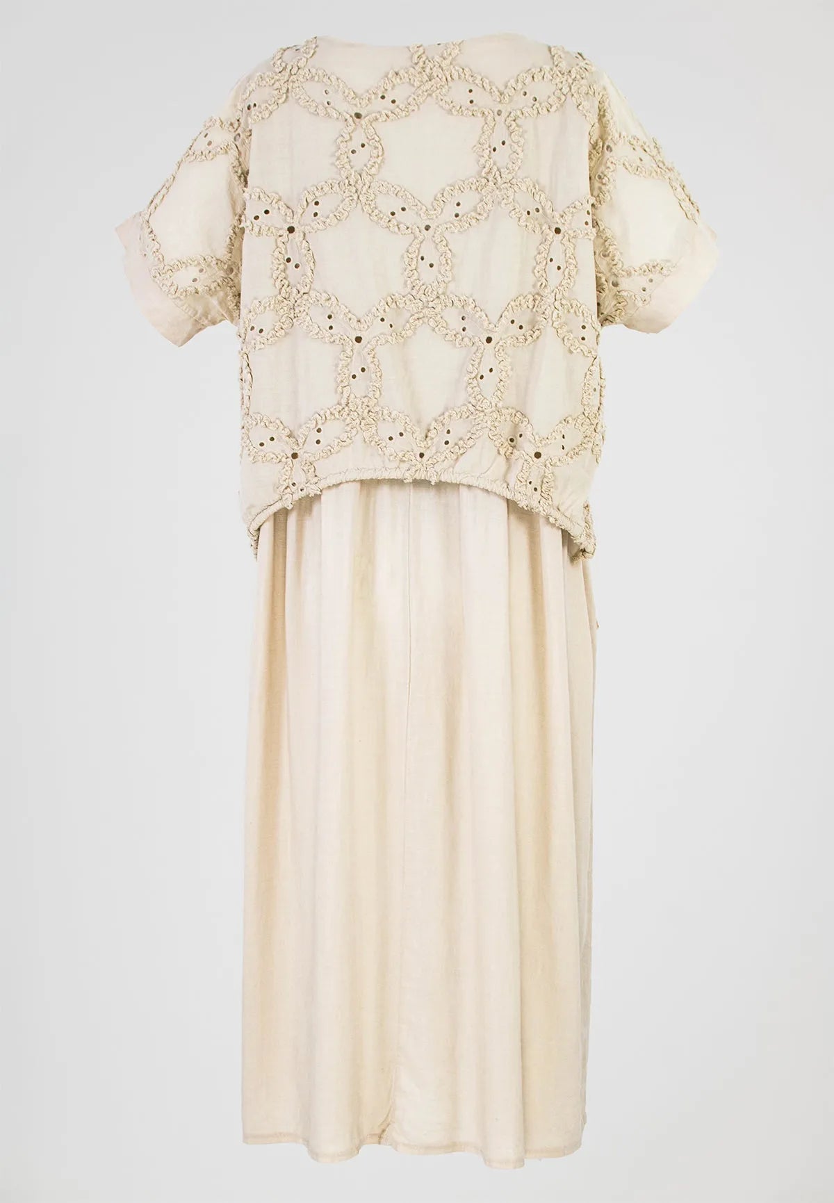 Дамска ленена рокля с ефектен топ - Sage Serenity-рокли-6Sense