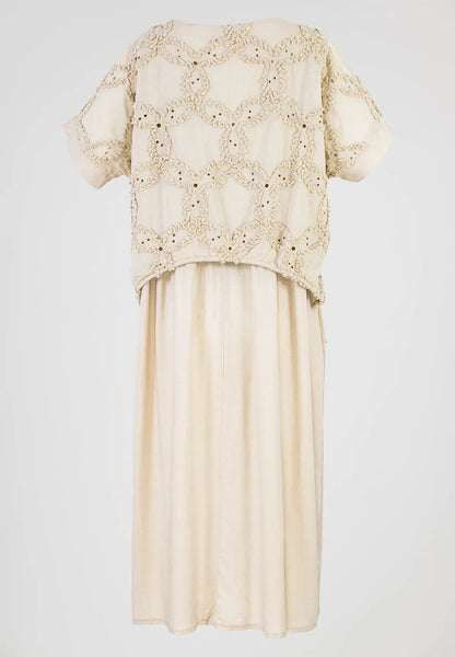 Дамска ленена рокля с ефектен топ - Sage Serenity-рокли-6Sense