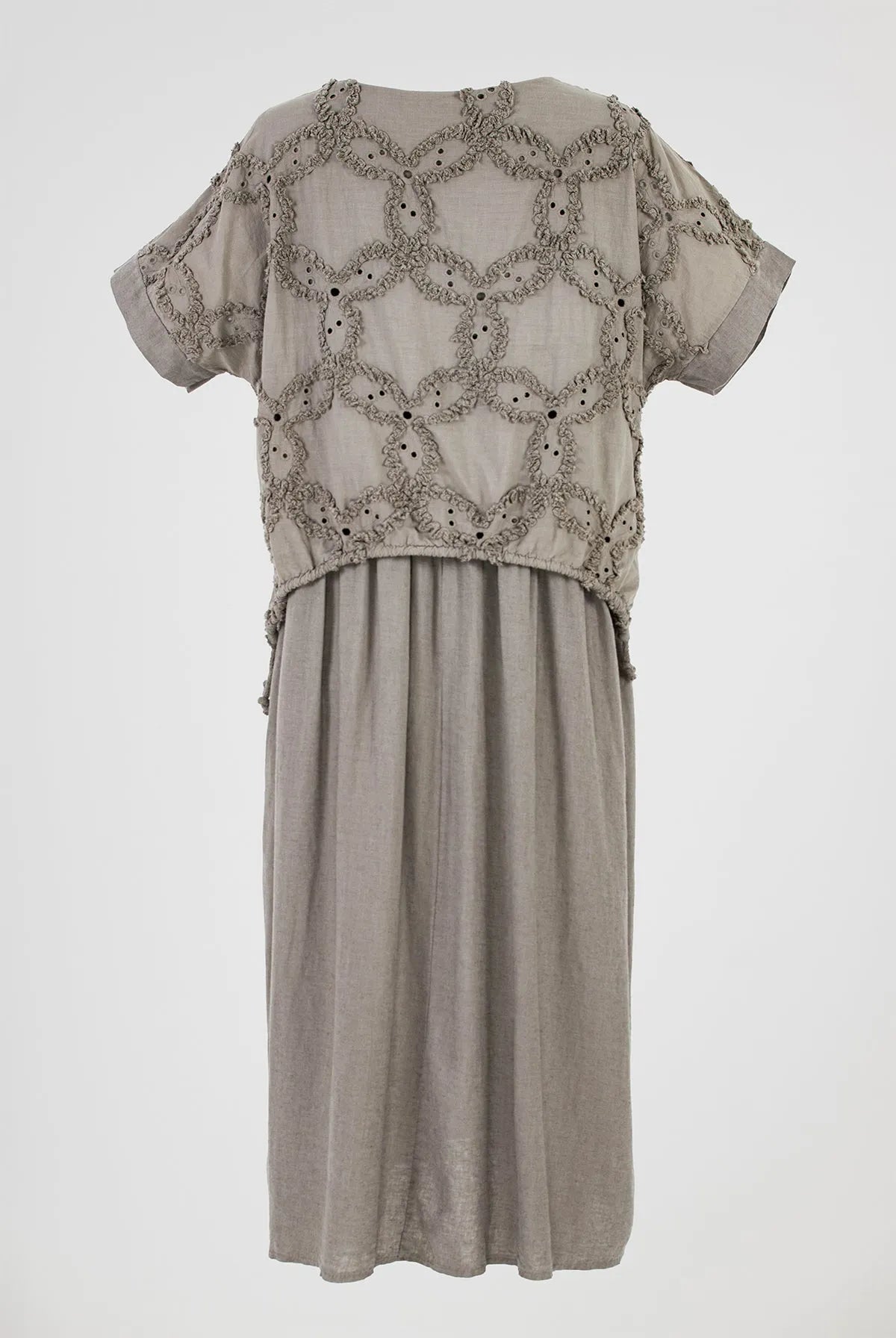 Дамска ленена рокля с ефектен топ - Sage Serenity-рокли-6Sense