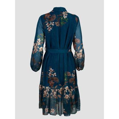 Дамска рокля в петролено зелено с подплата | колекция есен-зима 6Sense