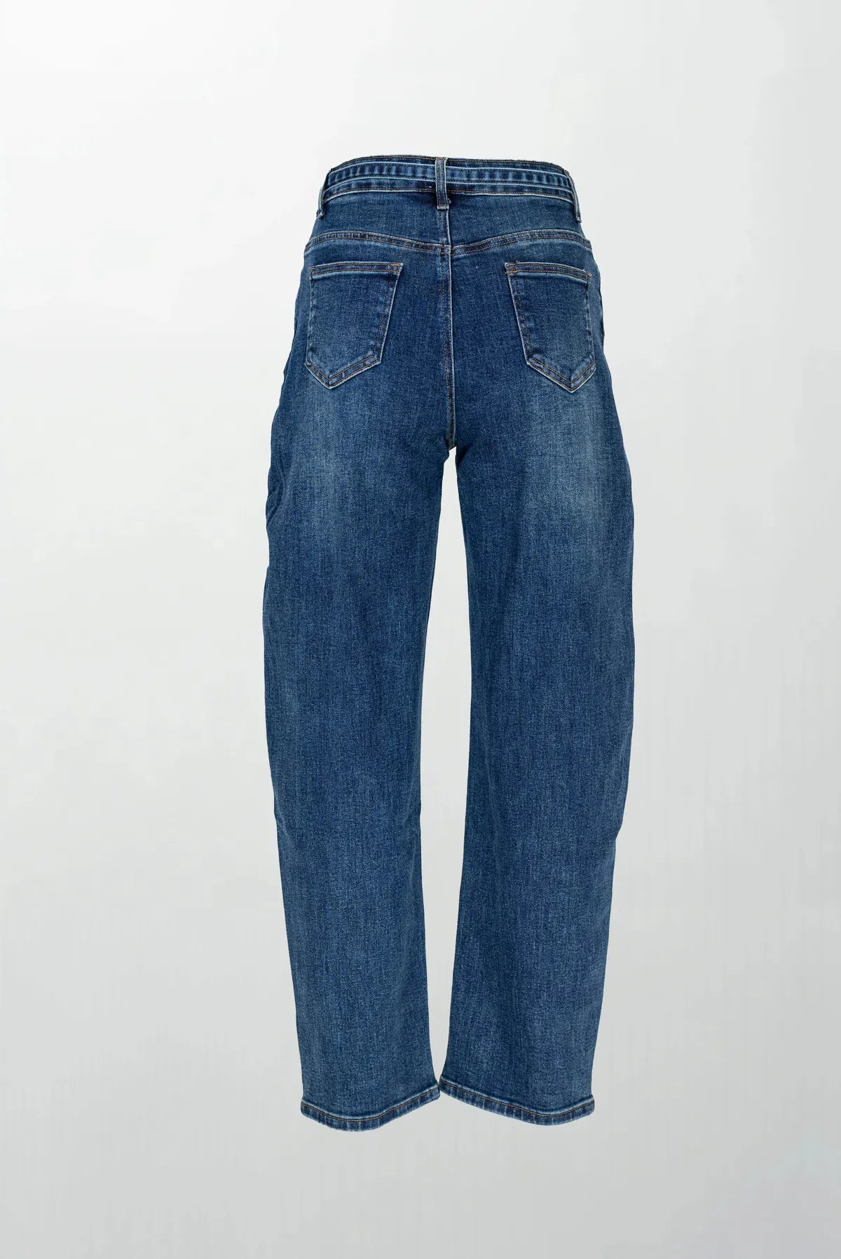 Дамски дънки с висока талия и колан - Urban Tie Jeans-дънки-6Sense