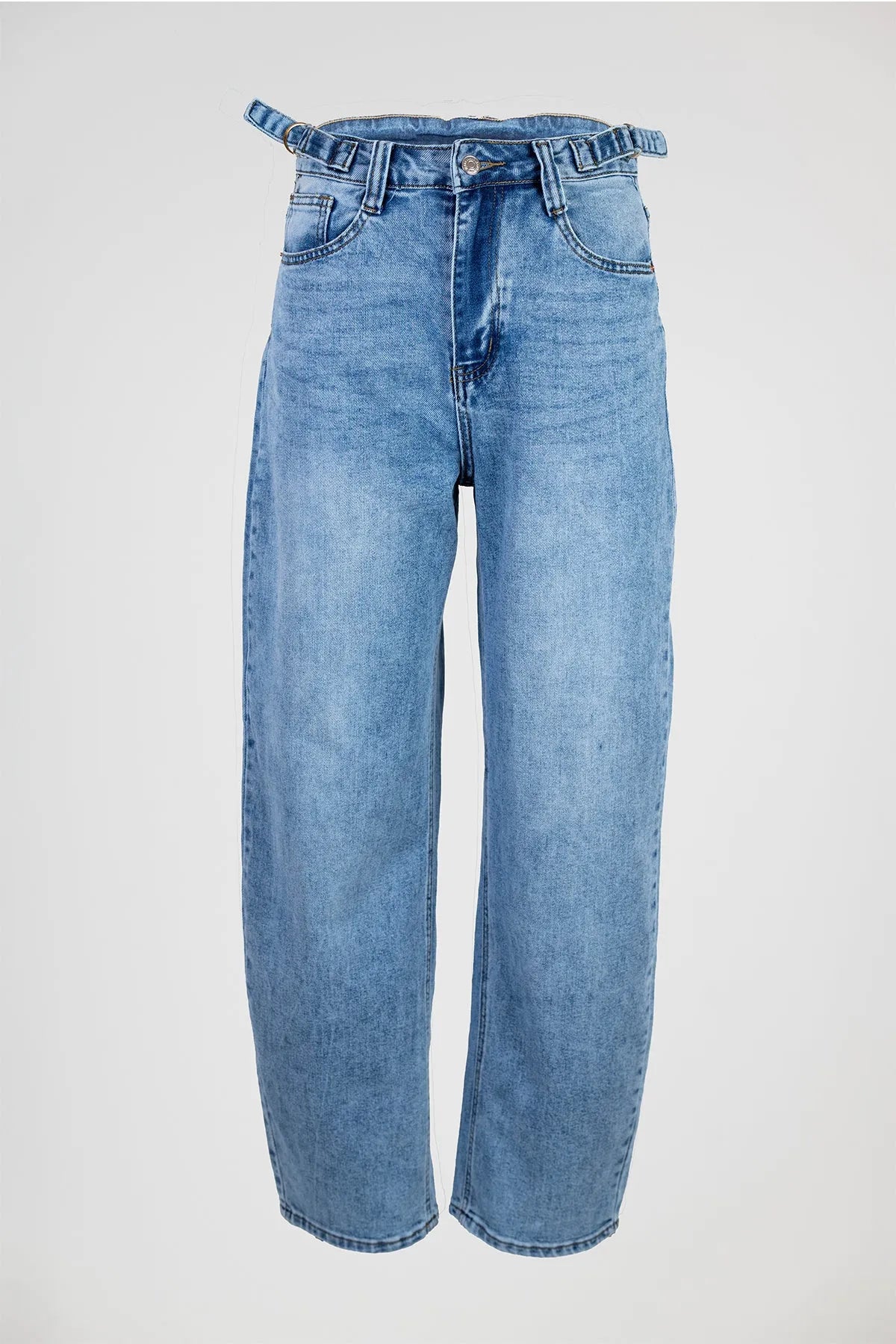 Дамски дънки - светлосини с висока талия - Urban Denim-дънки-6Sense