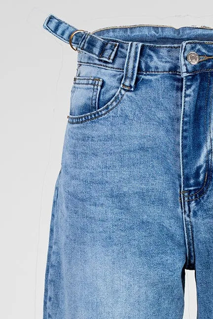 Дамски дънки - светлосини с висока талия - Urban Denim-дънки-6Sense