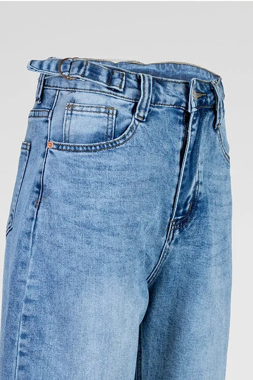 Дамски дънки - светлосини с висока талия - Urban Denim-дънки-6Sense