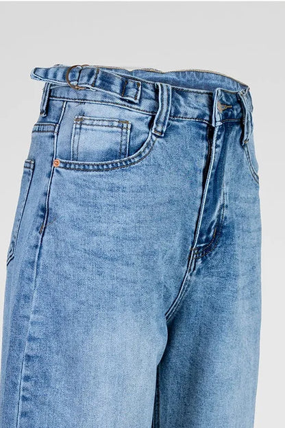 Дамски дънки - светлосини с висока талия - Urban Denim-дънки-6Sense