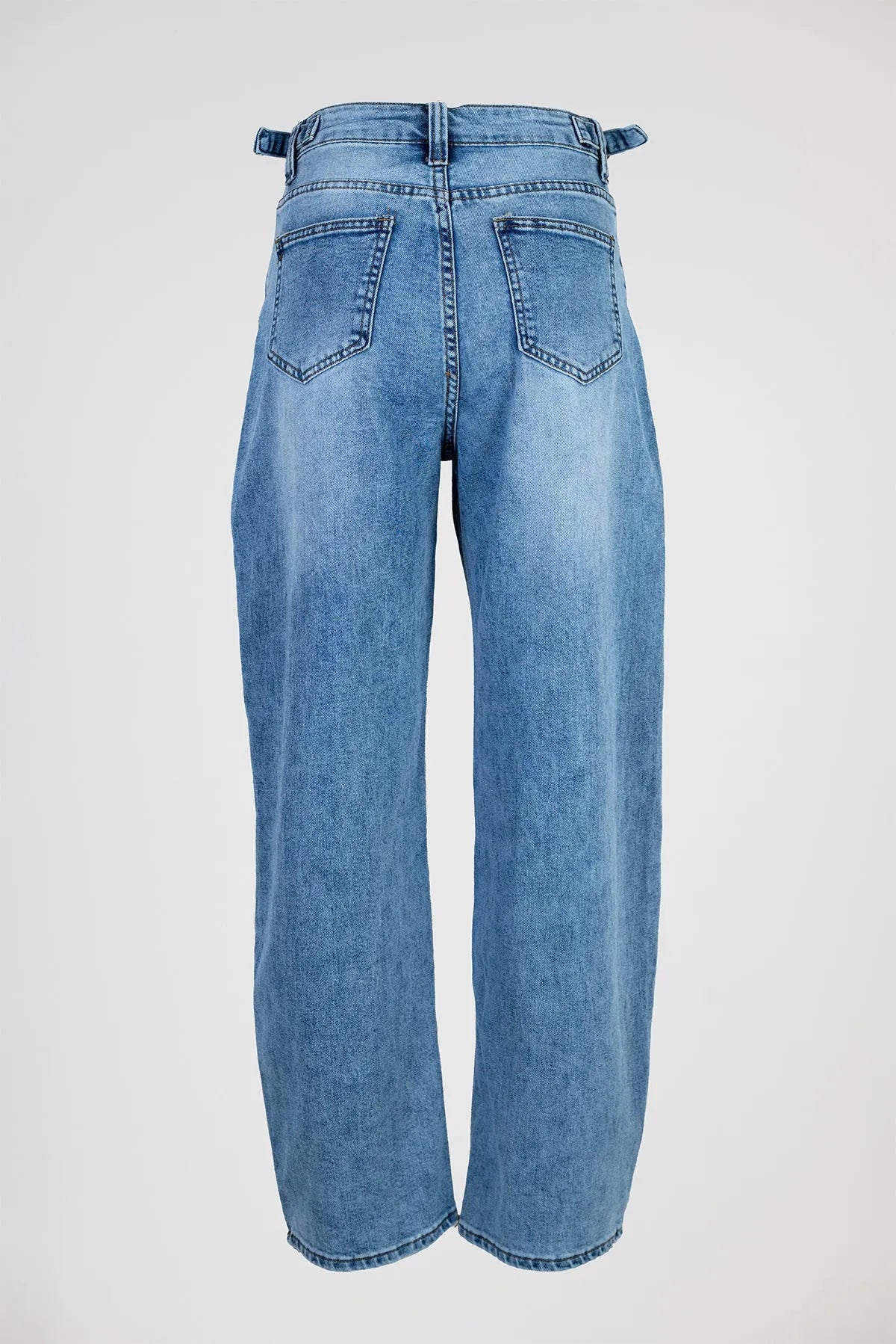 Дамски дънки - светлосини с висока талия - Urban Denim-дънки-6Sense